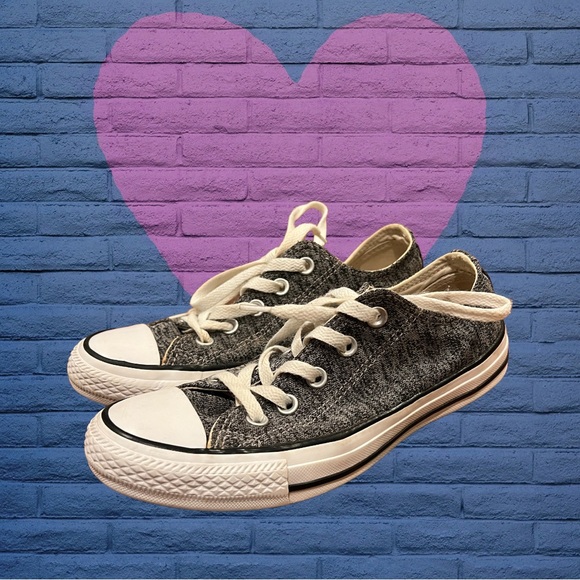 Converse All Star Women's Metallic Herringbone Low Top Lace Up Sneakers - Picture 1 of 5